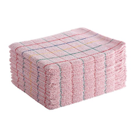 Serpillière bouclée absorbante rose - Paquet de 10