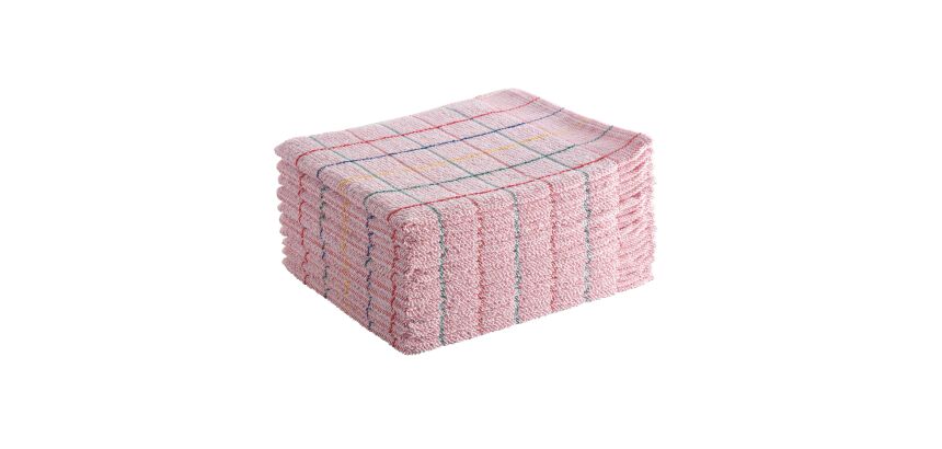 Serpillère bouclée absorbante rose - paquet de 10