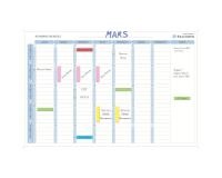 Planning magnétique mensuel 8 colonnes Exacompta