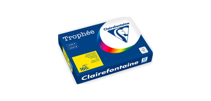 Riem 250 vellen gekleurd papier A4 160 g Clairefontaine Trophée levendige kleuren