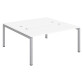 Pôle 2 bureaux L 160 cm plateaux blanc, piètement métal - Team line