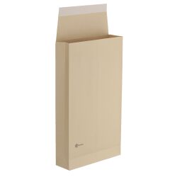 Pochette à soufflets 7 cm kraft brun armé 300 x 470 mm Bruneau 120 g sans fenêtre - Boîte de 25