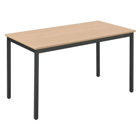 Mesa multiuso Eco 120x60 Tablero en Haya patas negras
