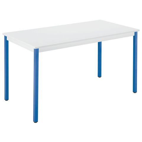 Mesa multiuso Eco 120x60 Tablero en Gris claro patas azul