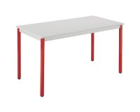 Table multi-usages gris clair L 160 x P 80 cm - Éco - piétement rouge