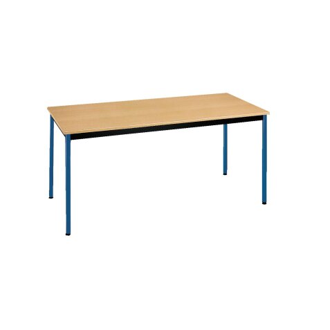 Office table multi-purpose Eco W 140 x D 70 cm plate beech base metal tube blue