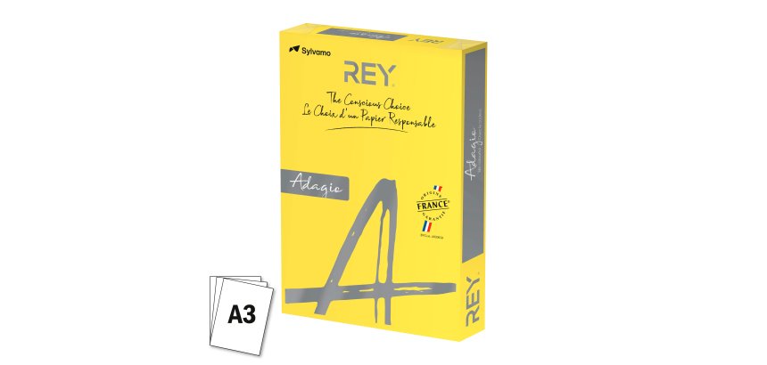 Ramette papier couleur Rey Adagio couleurs intenses A3 80 gr - 500 feuilles