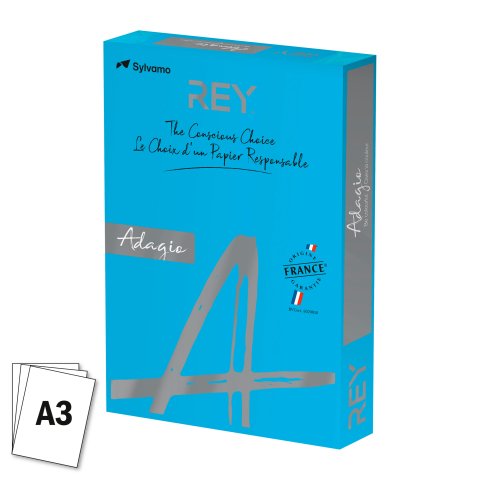 Papel A3 color 80 g Rey Adagio colores vivos - Paquete de 500 hojas azul