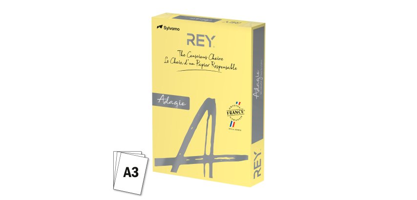 Paper colour A3 80 g Rey Adagio pastel colours - Ream of 500 sheets
