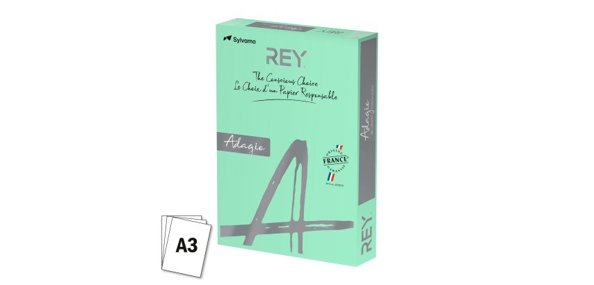 Papier A3 couleur 80 g Rey Adagio couleurs pastel - Ramettes de 500 feuilles