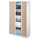Armoire haute à rideaux monobloc Mario H 198 x L 120 cm - corps blanc