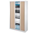 Armoire haute à rideaux monobloc Mario H 198 x L 120 cm - corps blanc