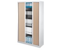 Armoire haute à rideaux monobloc Mario H 198 x L 120 cm - corps blanc