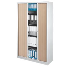 Armoire haute à rideaux monobloc Mario H 198 x L 120 cm - corps blanc