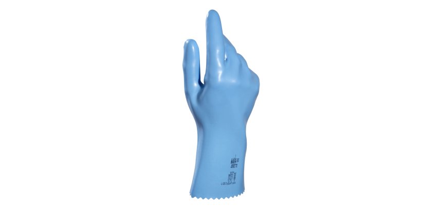 Gants de ménage latex Mapa Jersette 300 bleu - La paire
