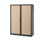 Armoire haute métal monobloc corps antracite H 160 x L 120 cm à rideaux non feu