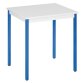 Office table multi-purpose Eco W 70 x D 60 cm plate light grey base metal tube blue