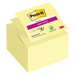 Z-Notes jaunes ligné Super Sticky Post-it 101 x 101 mm - bloc de 90 feuilles