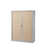 Armoire haute métal monobloc corps aluminium H 160 x L 120 cm à rideaux non feu