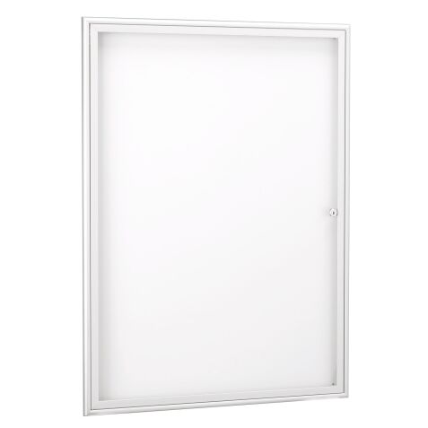 Vitrine d’intérieur porte battante fond laqué gris clair - 9 feuilles