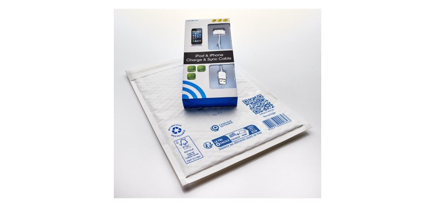 Pochette à bulles d'air kraft blanc 220 x 330 mm - Carton de 100