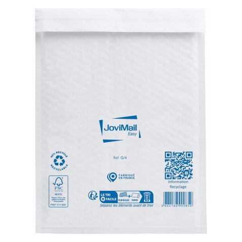 Briefumschlag mit Luftblasen weißes Kraftpapier 240 x 330 mm MailLite 92 g - Schachtel von 100 
