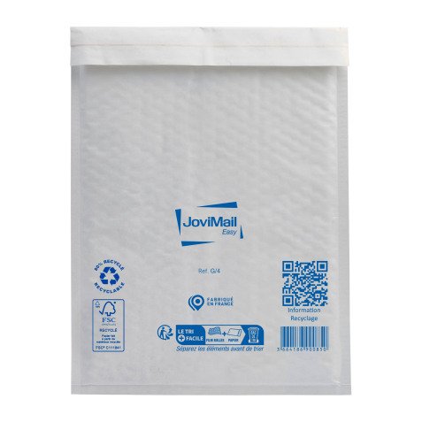 Pochette à bulles d'air kraft blanc 240 x 330 mm - Carton de 100