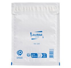 Sobres de plástico acolchado de burbujas blanco 150 x 210 mm JoviMail Eco Bulle - Caja de 100