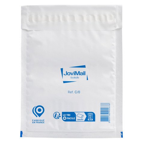 Pochette matelassée bulles d'air JoviMail Eco Bulle plastique blanc