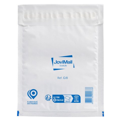 Sobres de plástico acolchado de burbujas blanco 150 x 210 mm JoviMail Eco Bulle - Caja de 100