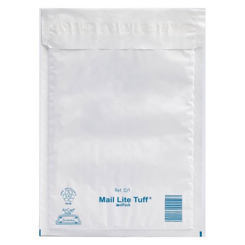 Pochette à bulles d'air plastique blanc 180 x 260 mm Mail Tuff - Carton de 100