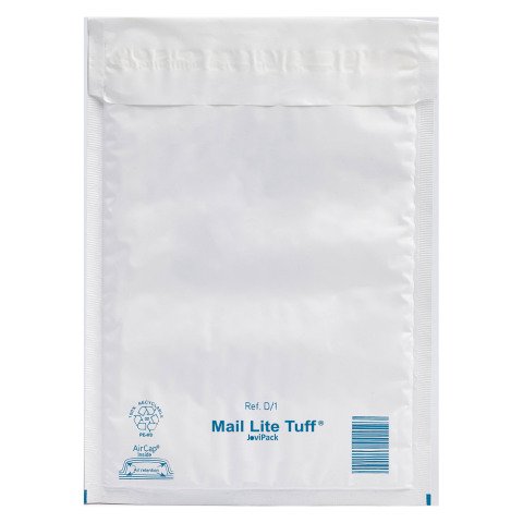 Sobres de plástico acolchado de burbujas blanco 180 x 260 mm JoviMail Eco Bulle - Caja de 100
