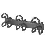 Saga wall hanger 3 coloured double hooks black