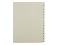 Beige numerieke tabbladen A4 karton 25 verdelingen 1 tot 25 - 1 set