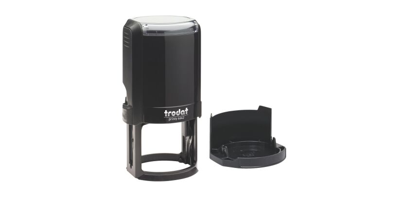 Tampon texte personnalisable rond Printy 4642 Trodat monochrome 8 lignes - noir