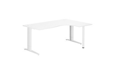 Compact desk Excellens Metal Plus fixed or adjustable L-shaped leg at assembly.
