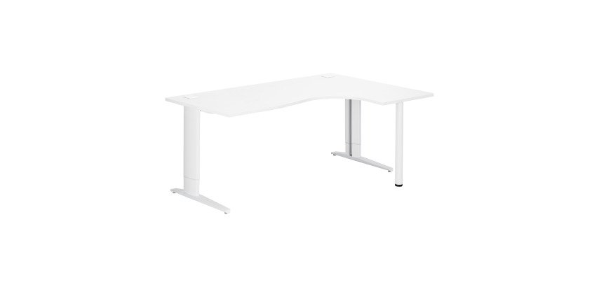 Bureau compact Excellens Métal Plus piètement L fixe ou réglable au montage
