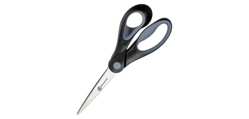 Ciseaux pour droitiers à pointe affûtée Bruneau 21 cm noir/gris