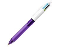 Ballpoint Bic 4 color grip Fun retractable point 1 mm - medium writing 