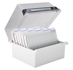 Fichero para fichas 148 x 210 mm con cerradura gris