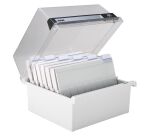 Boîte à fiches grise pour fiches 148 x 210 mm