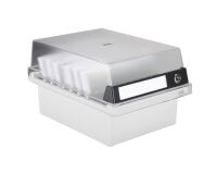 Fichero para fichas 105 x 148 mm con cerradura gris