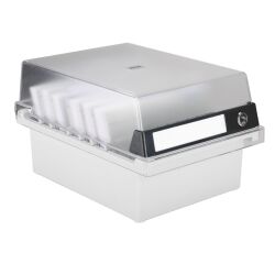 Fichero para fichas 105 x 148 mm con cerradura gris