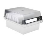 Boîte à fiches grise pour fiches 105 x 148 mm