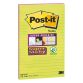 Notes lignées repositionnables couleurs Néon Super Sticky Post-it 127 x 203 mm assortis - bloc de 45 feuilles