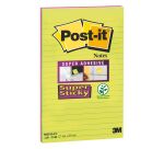 Notes lignées couleurs néon Super Sticky Post-it 125 x 200 mm assortis - bloc de 45 feuilles