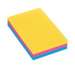 Notes lignées couleurs rio Super Sticky Post-it 101 x 152 mm - bloc de 90 feuilles