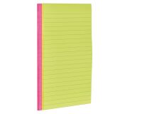 Blok 45 neon gekleurde Super Sticky Post-it notes 125 x 200 mm geassorteerde kleuren, gelijnd- blok van 45 vellen