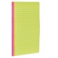 Blok 45 neon gekleurde Super Sticky Post-it notes 125 x 200 mm geassorteerde kleuren, gelijnd- blok van 45 vellen