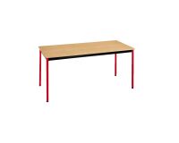 Table multi-usages hêtre L 160 x P 80 cm - Éco - piètement rouge